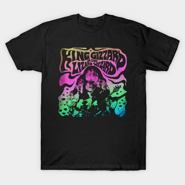 King Gizzard & Lizard Wizard Rainbow T-Shirt by demarsi anarsak